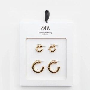 NWT Zara pack of hoop earrings ✨✨🔥🔥🔥